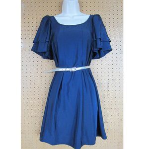 JR Navy Blue Dress-winged sleeves, H&M, Size 4